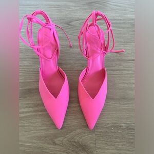 Zara Open Heel Ankle Strap Stilettos 38